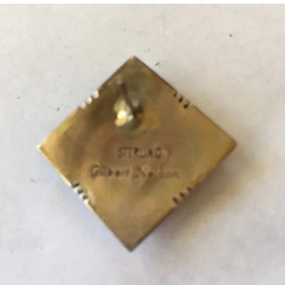 Vintage Gilbert Nelson Native American Lapis Turquoise Navajo Earrings - Picture 5 of 14